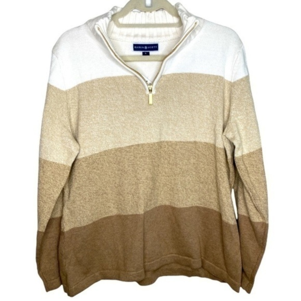 Karen Scott 1/4 Zip Sweater Size Large NWT
